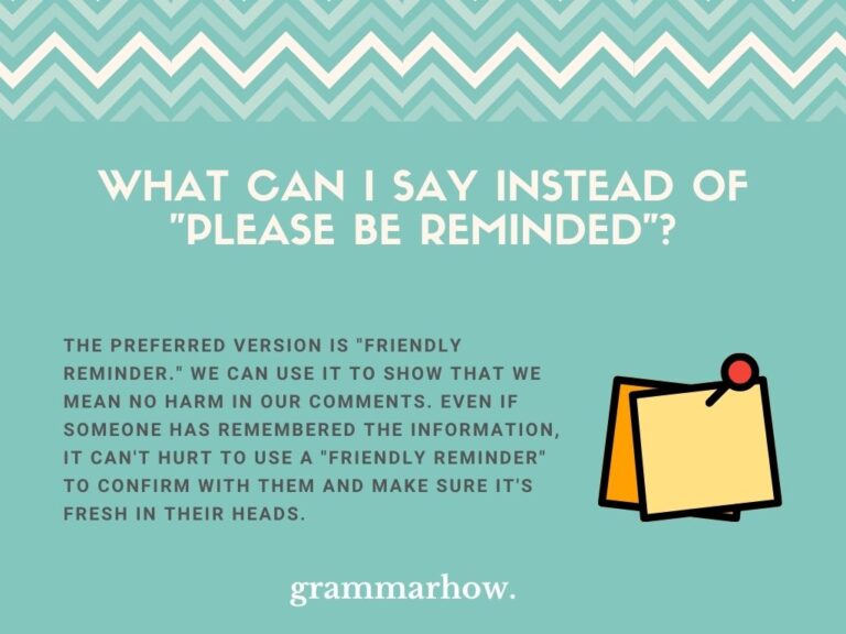 11 Polite Ways Of Saying Please Be Reminded 