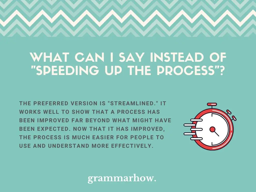 Synonyms For “Speeding Up The Process”