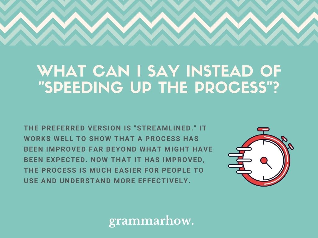 10 Good Synonyms For Speeding Up The Process 