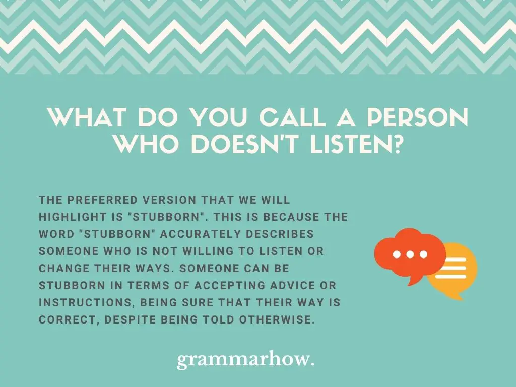 Words For A Person Who Doesn’t Listen