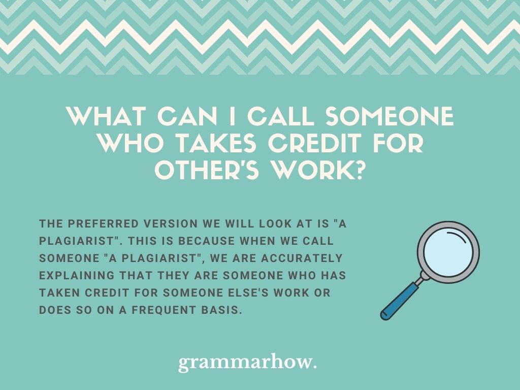 10 Words For Someone Who Takes Credit For Your Work