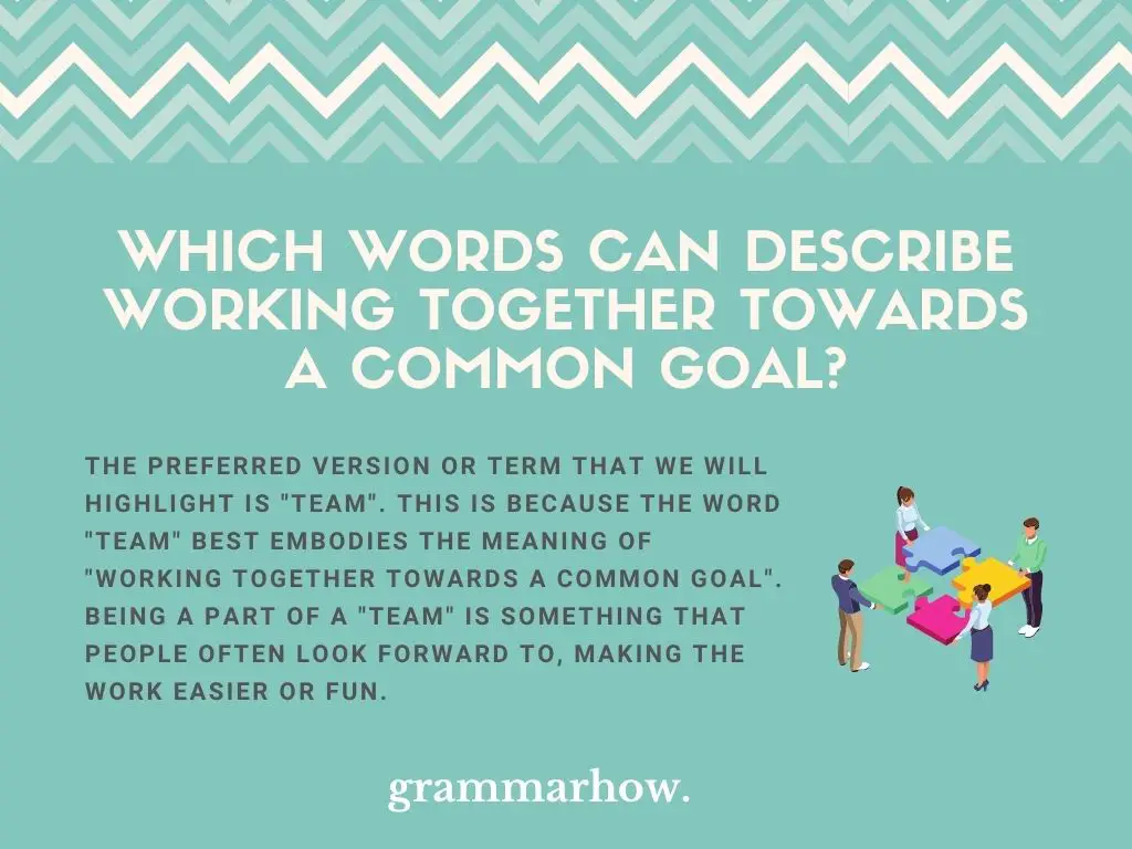 Words For Working Together Towards A Common Goal