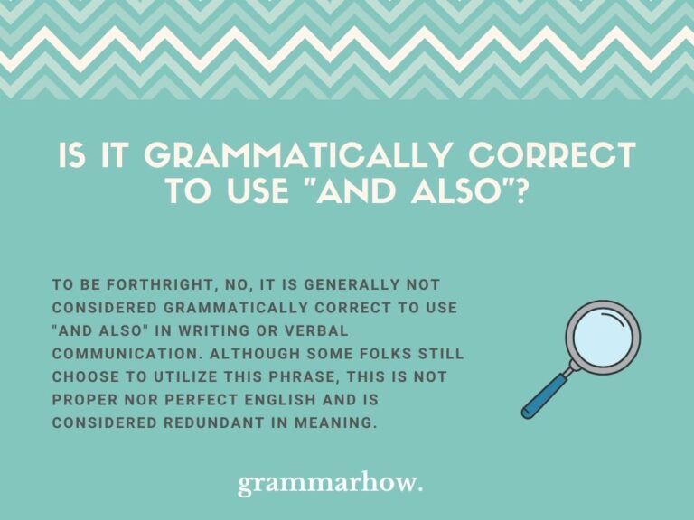 Is And Also Grammatically Correct Explained For Beginners