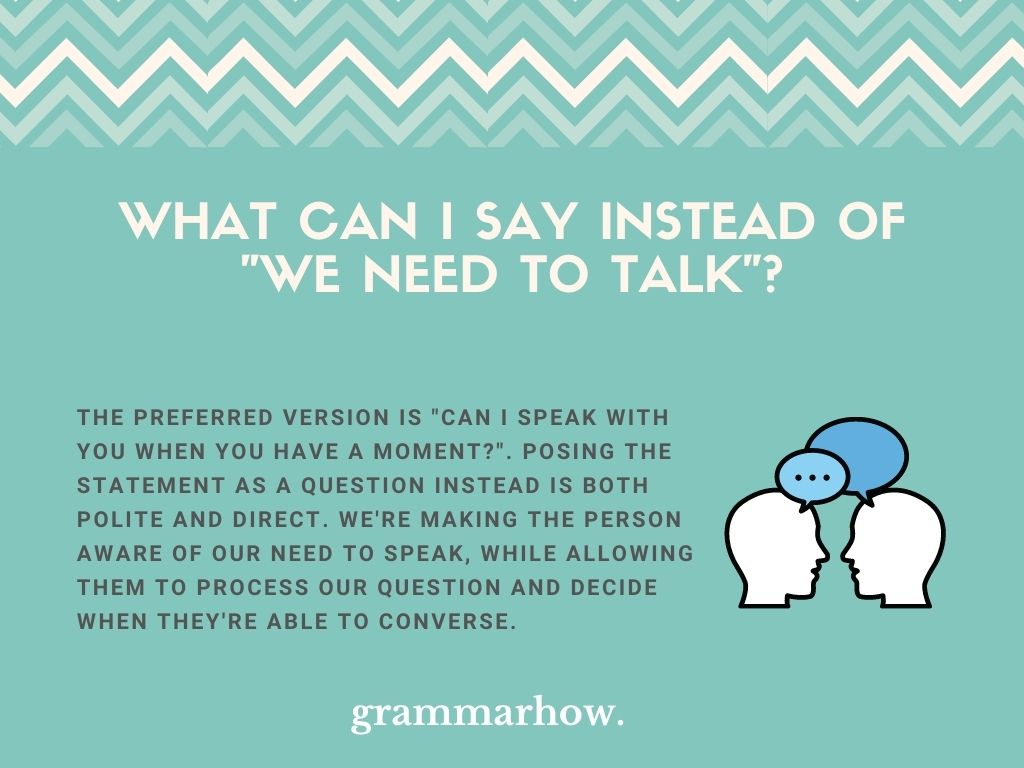 10 Better Ways To Say We Need To Talk 2022 
