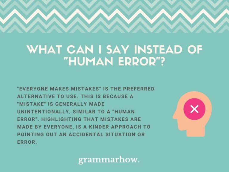 10 Other Ways Of Saying "Human Error"