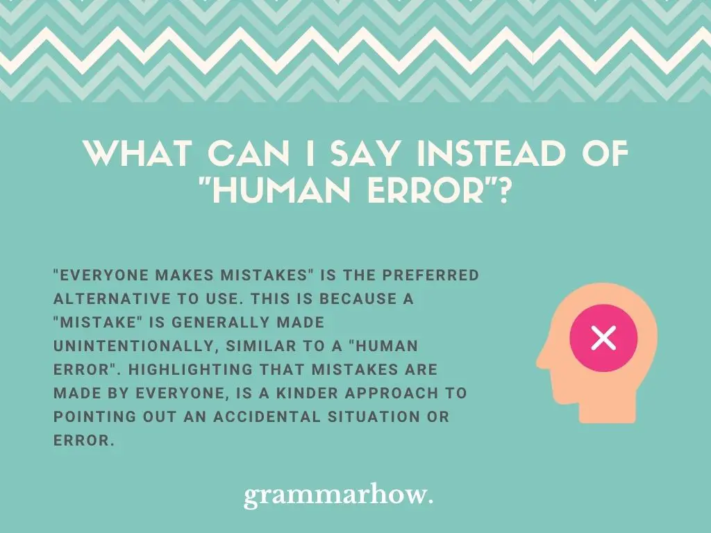other ways to say human error