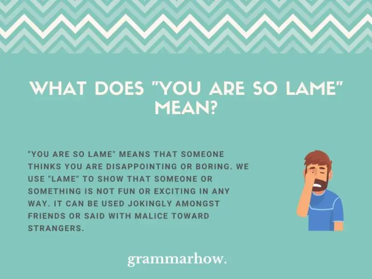 "You Are So Lame" - Meaning & Usage Guide (With Examples)