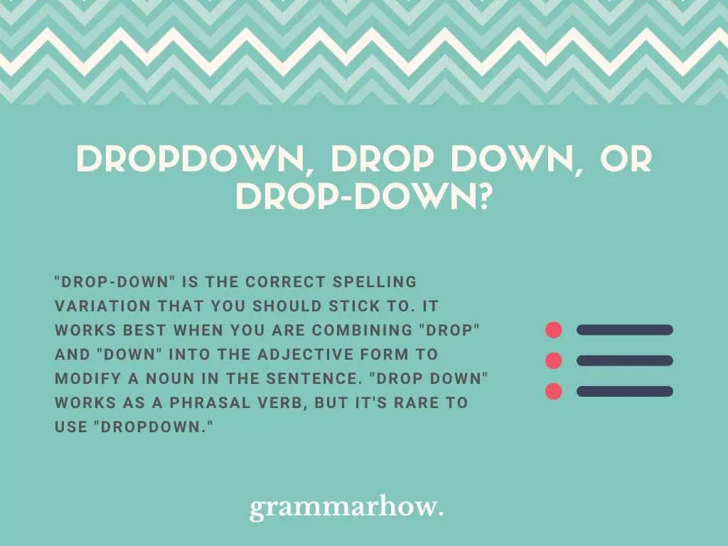 Dropdown, Drop down, or Drop-down?