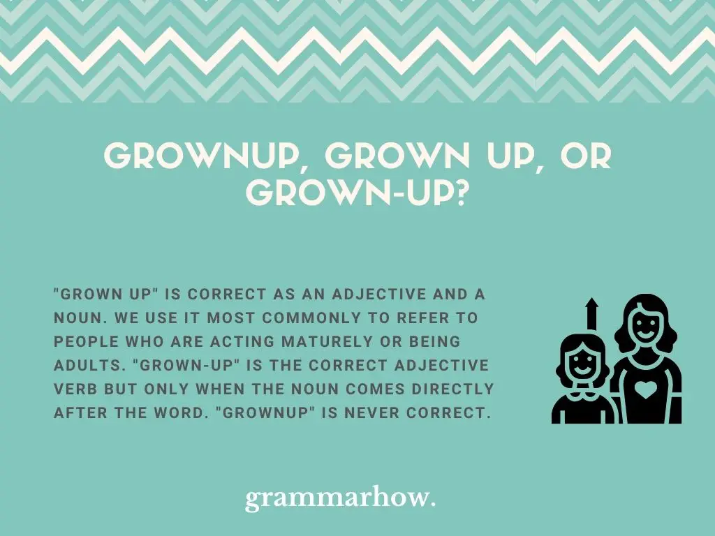 Grownup, Grown up, or Grown-up?
