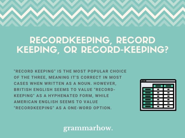 Recordkeeping, Record keeping, or Recordkeeping?