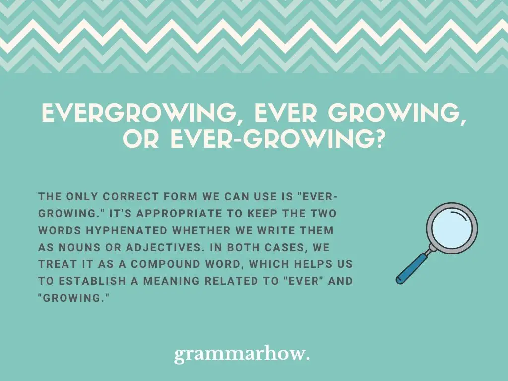 Evergrowing, Ever growing, or Ever-growing?