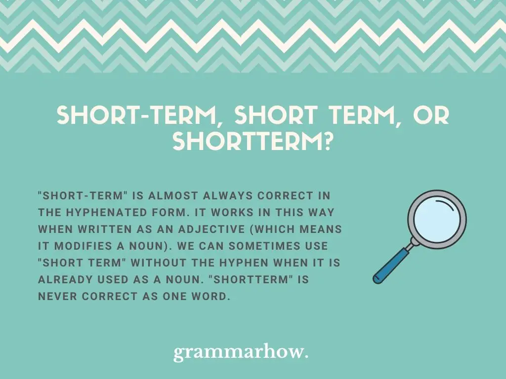 Short-term, Short term, or Shortterm?