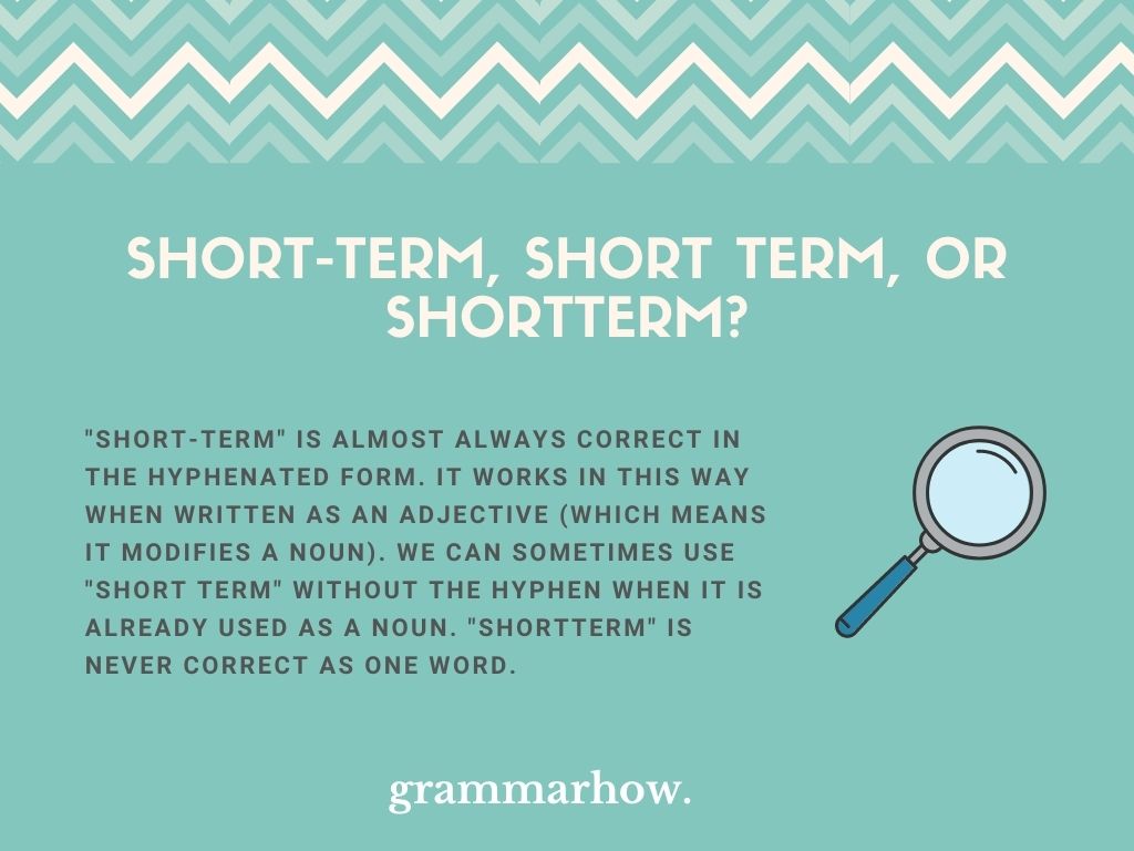 Short-term, Short term, or Shortterm?