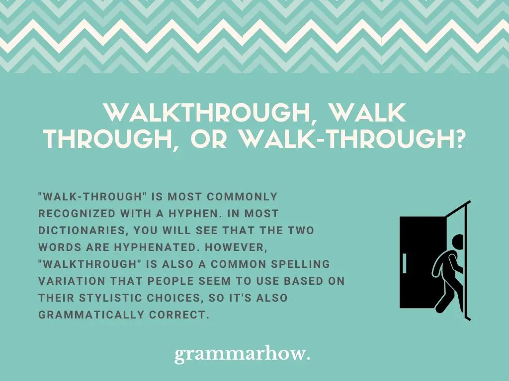 Walkthrough, Walk through, or Walk-through?
