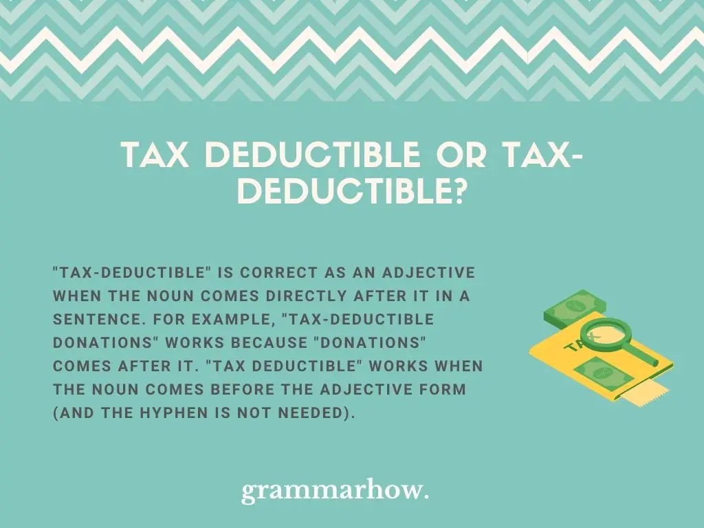 Tax deductible or Tax-deductible?