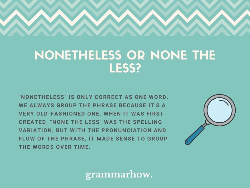 Nonetheless Or None The Less Helpful Examples