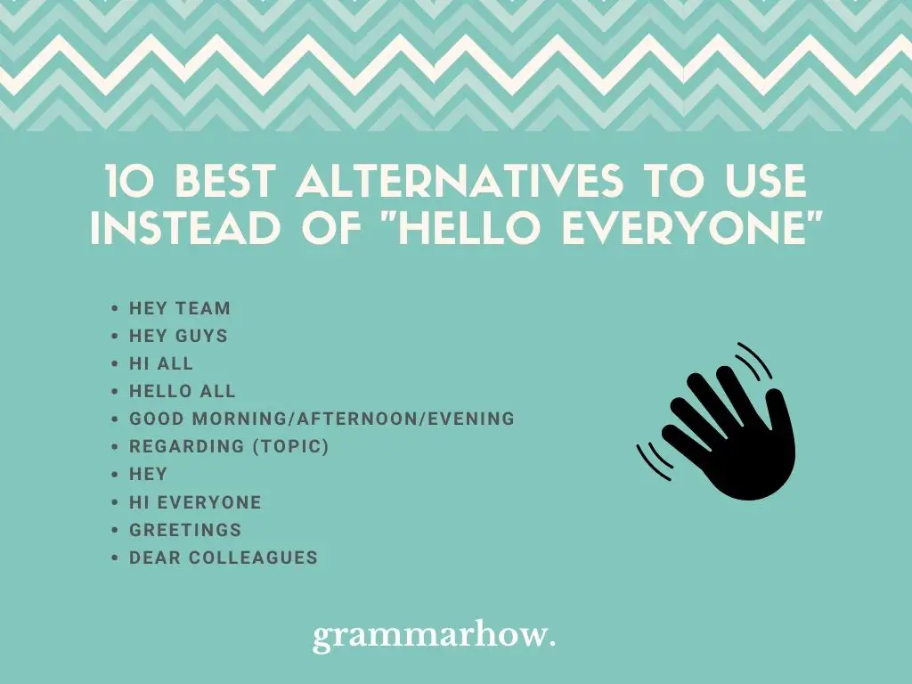 10 Best alternatives to use instead of "Hello everyone"