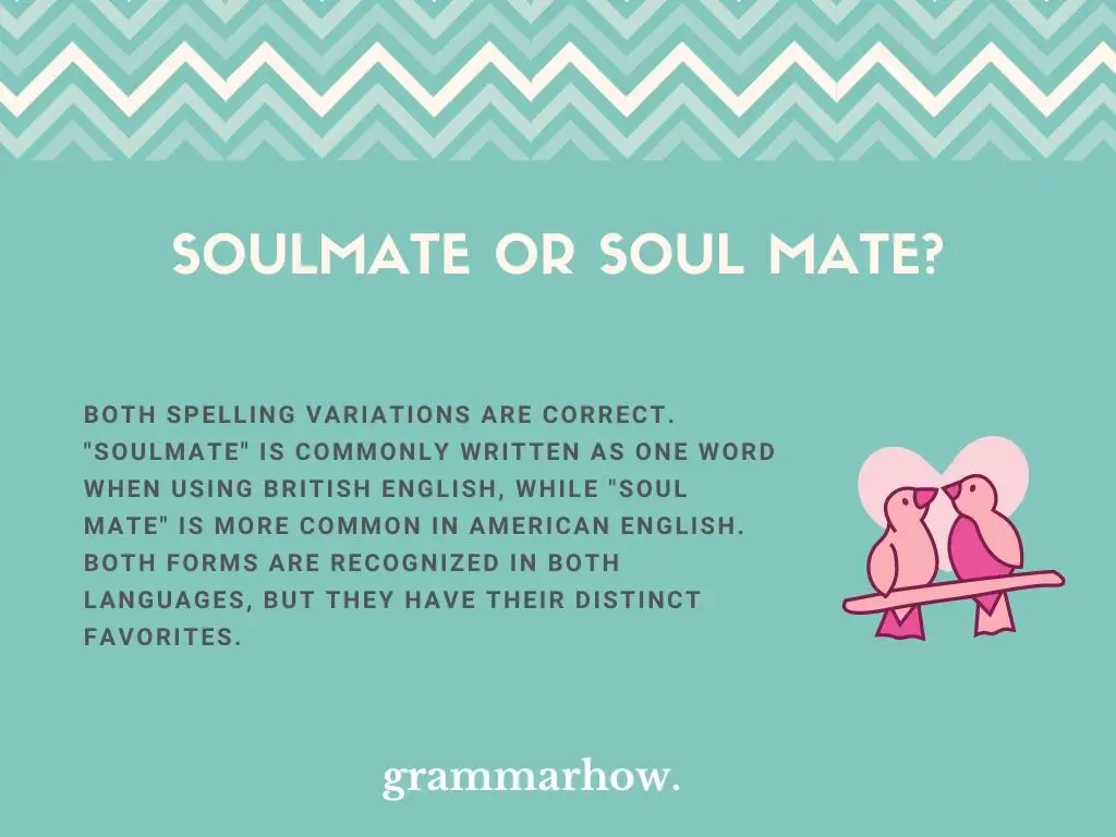 Soulmate or Soul mate?