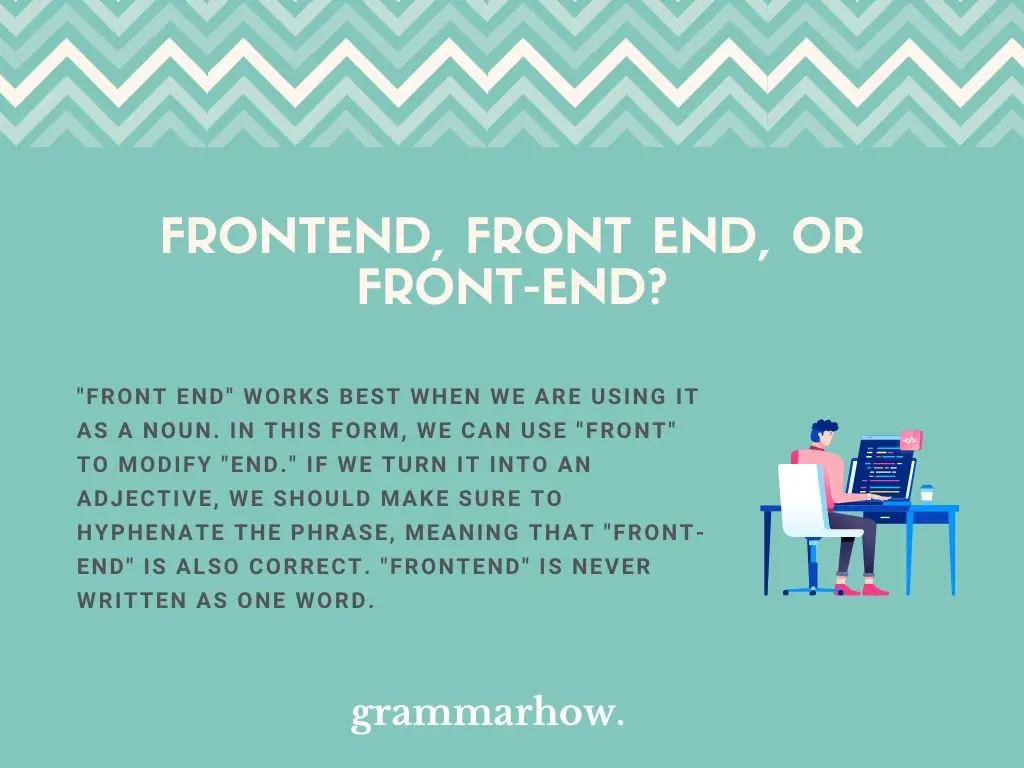 Frontend, Front end, or Front-end?