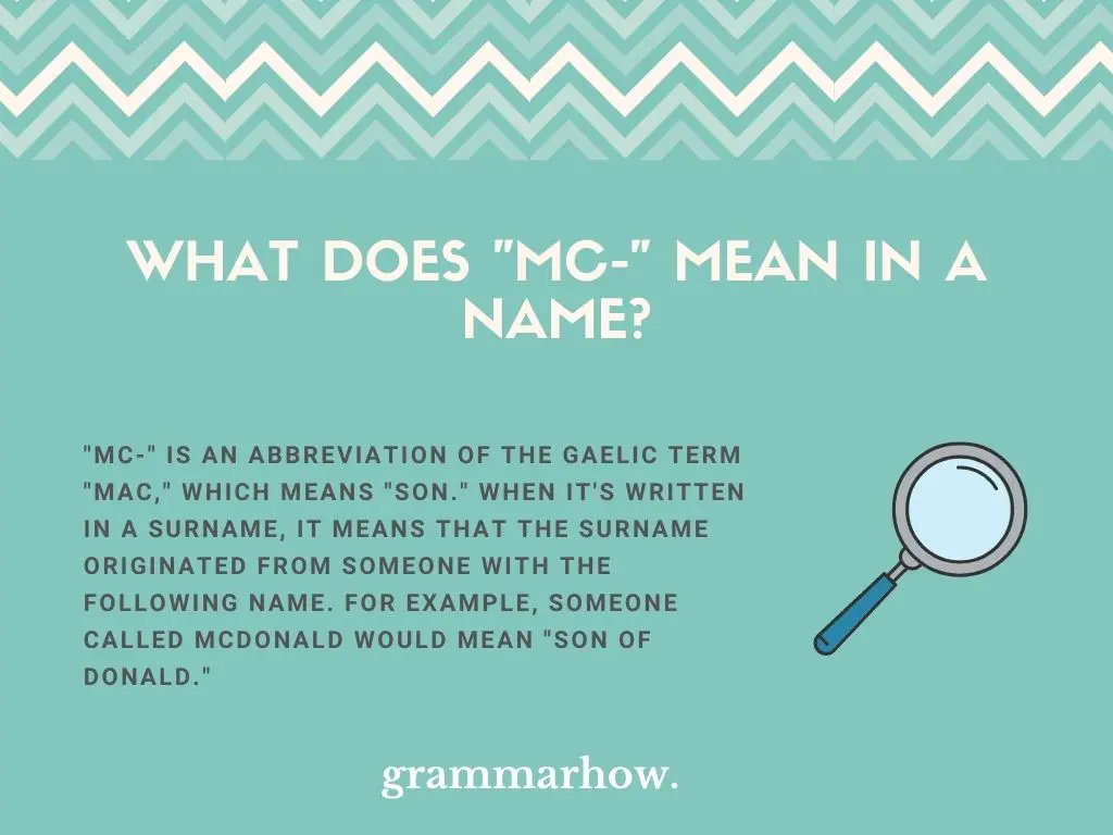 What Does Mc Mean In A Name