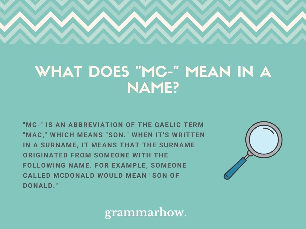 What Does Mc Mean In A Surname