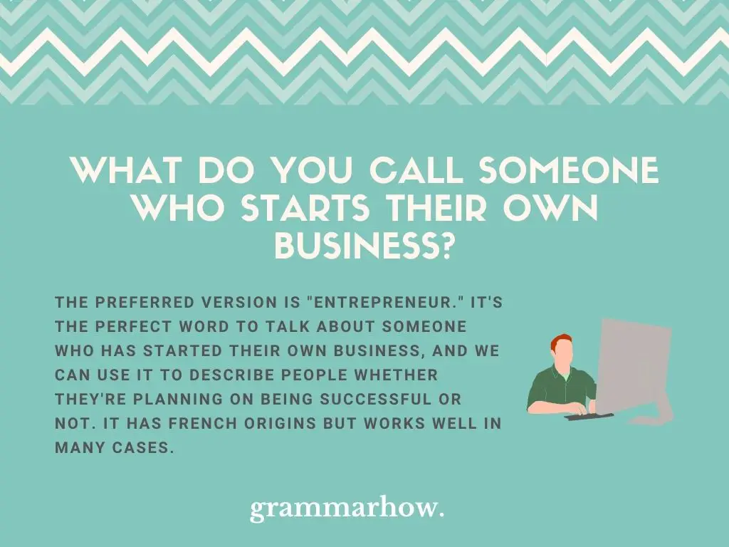 Words For A Person Who Starts Their Own Business