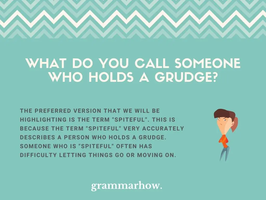 Words For Someone Who Holds A Grudge
