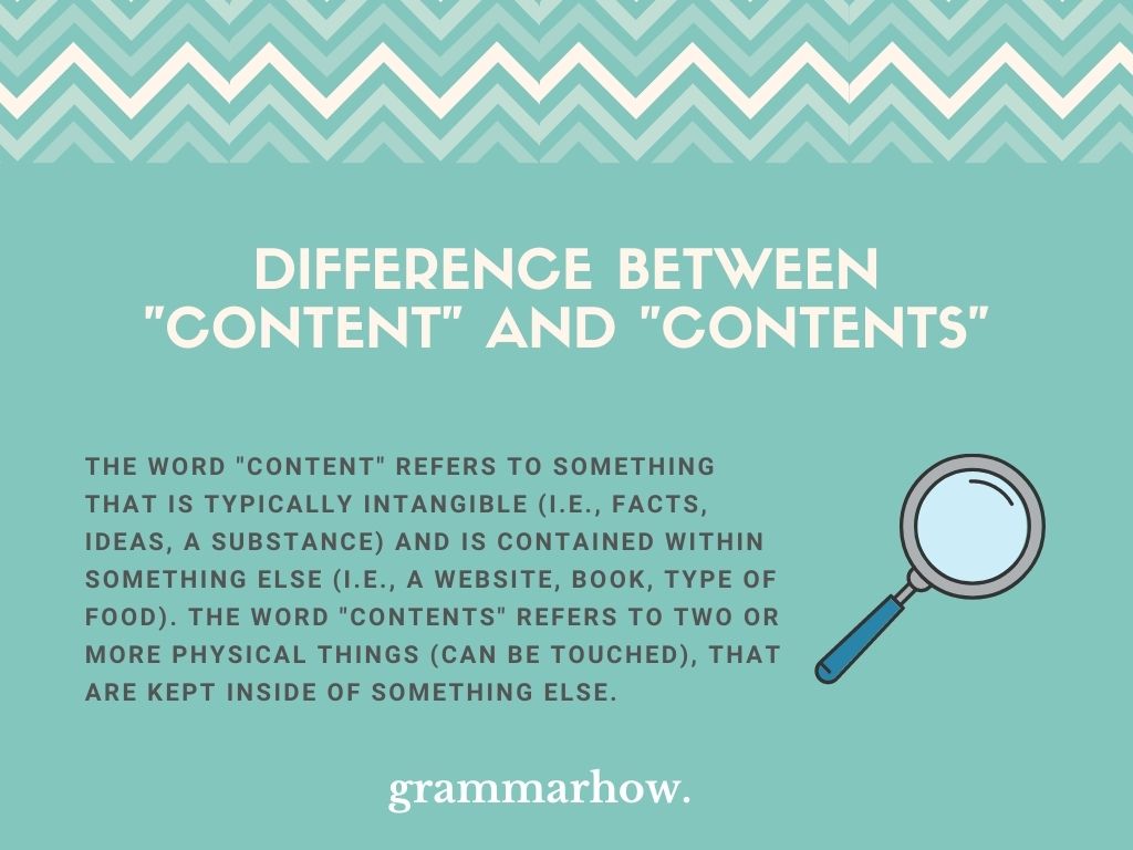 content vs contents