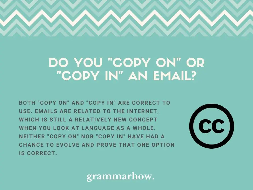 copy on vs copy in an email