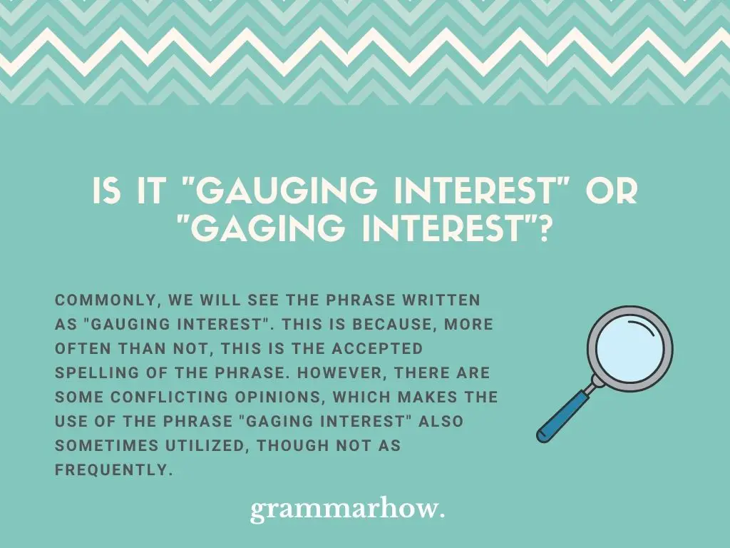 gauging interest or gaging interest