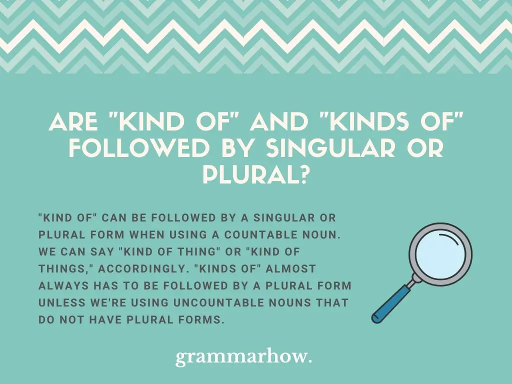 kind of kinds of followed by singular or plural
