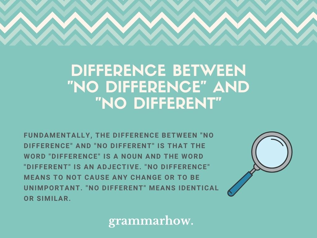  No Difference Vs No Different Meanings Explained TrendRadars