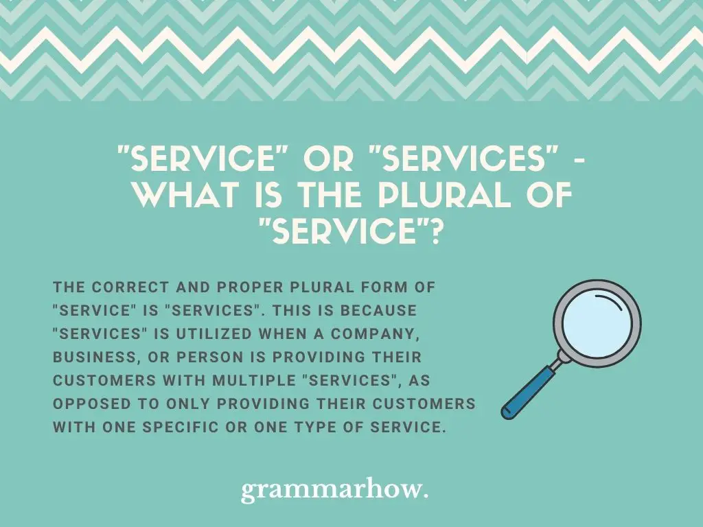Service or Services - What is The Plural of Service?