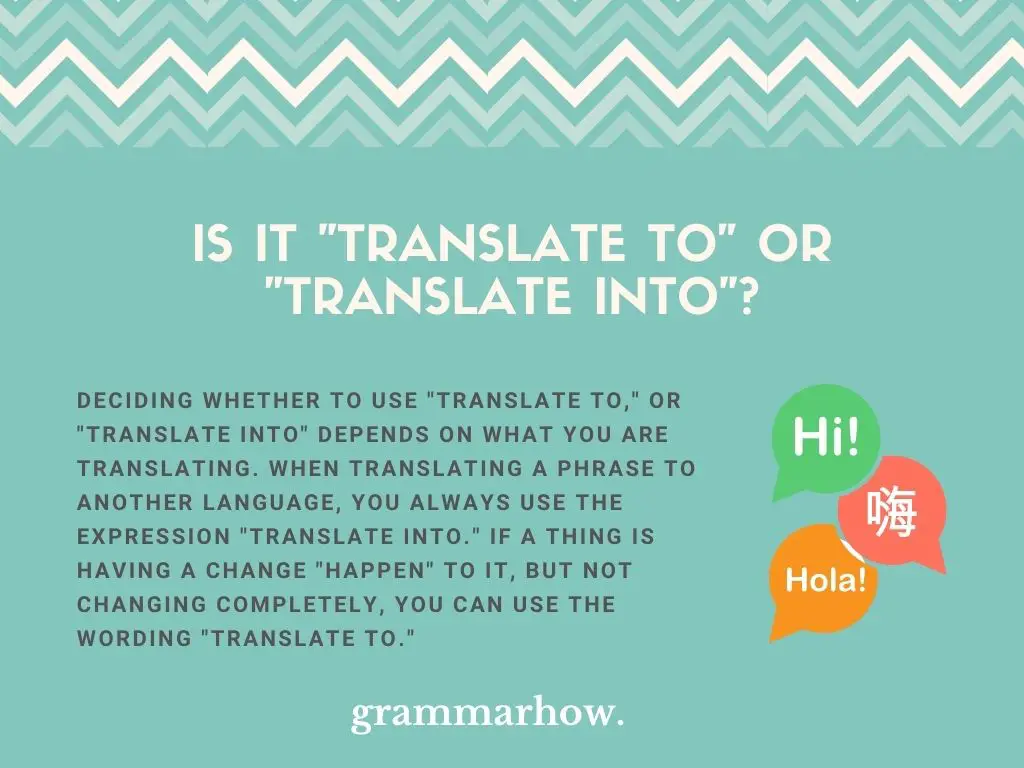 translate to or translate for