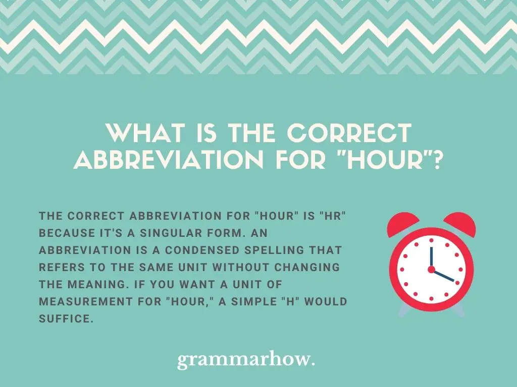 Abbreviation For “Hour”