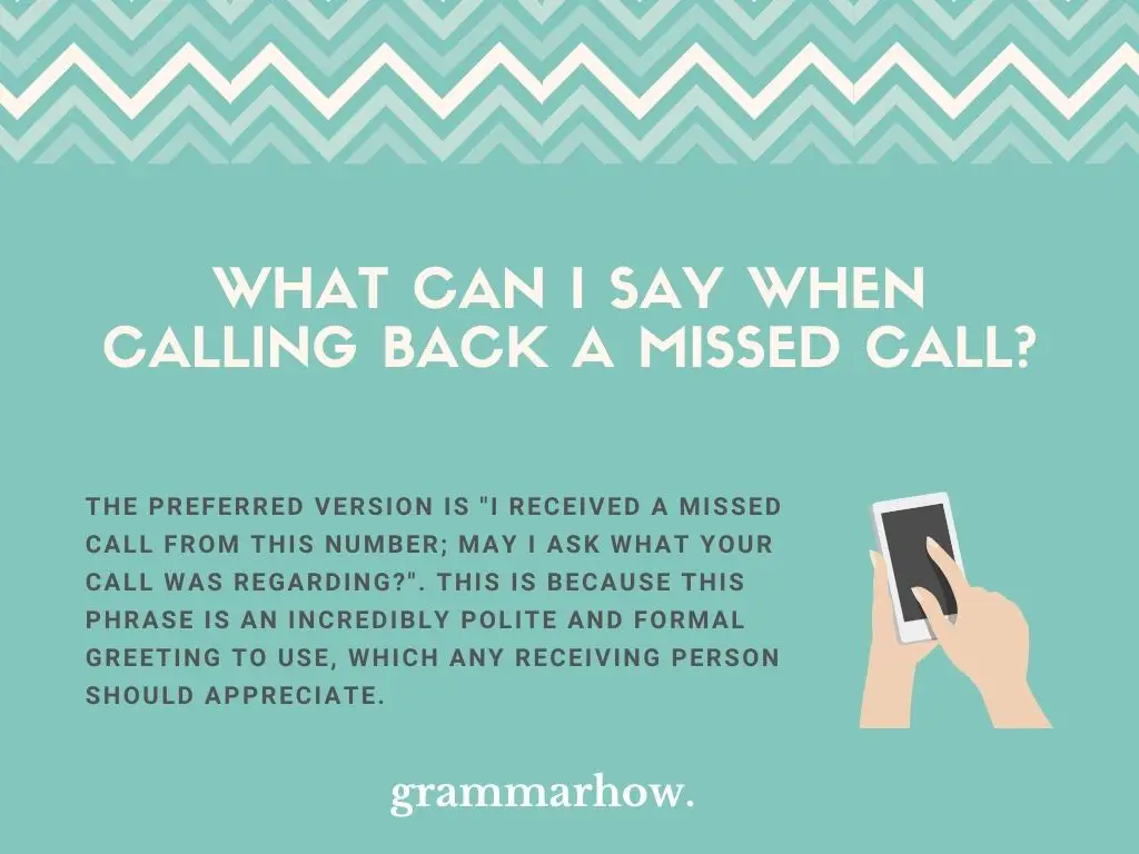 Best Things To Say When Calling Back A Missed Call