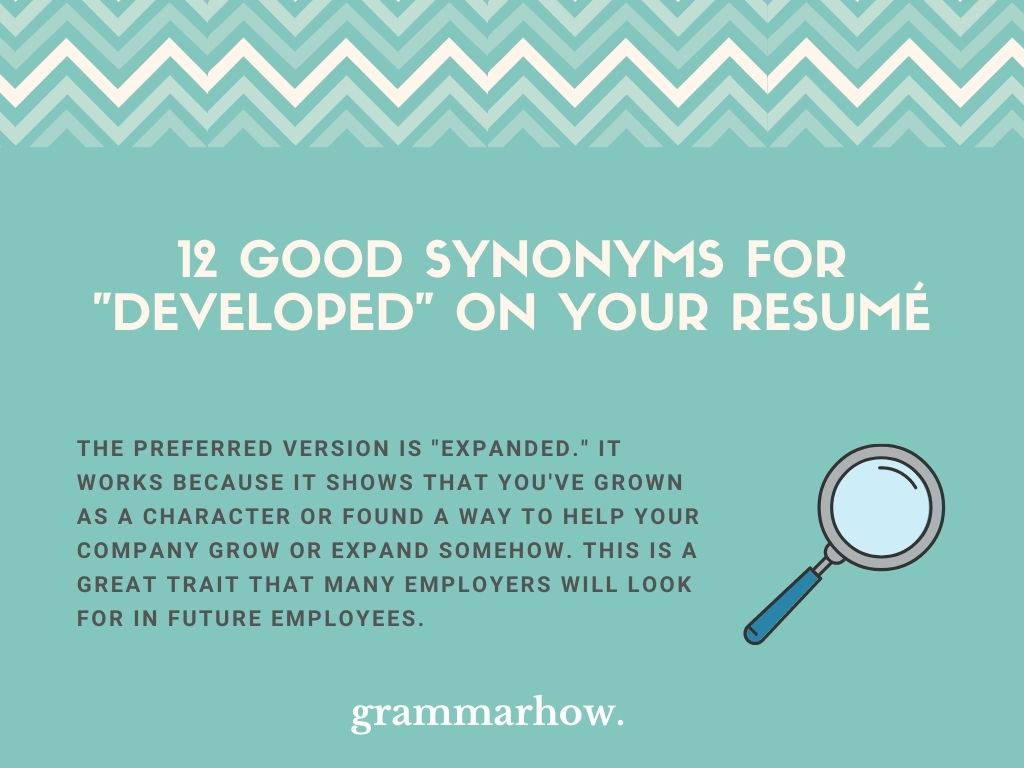 12 Good Synonyms For Developed On Your Resum 2022 