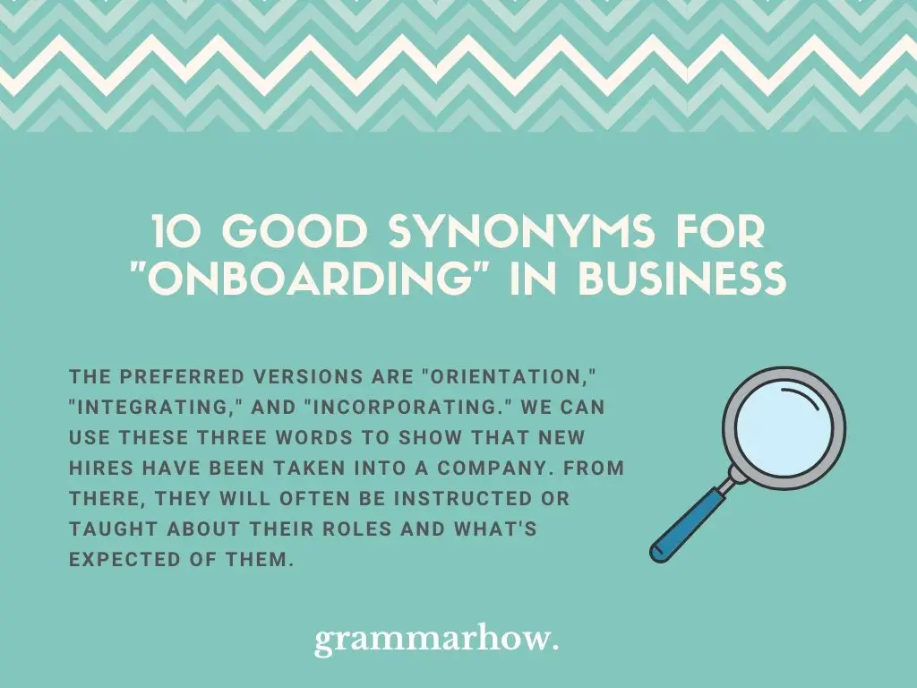 Good Synonyms For Onboarding in Business