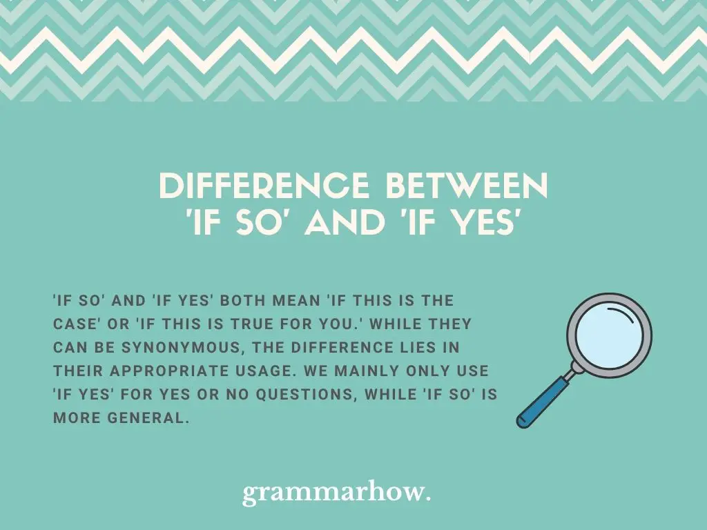 “If So” vs. “If Yes”