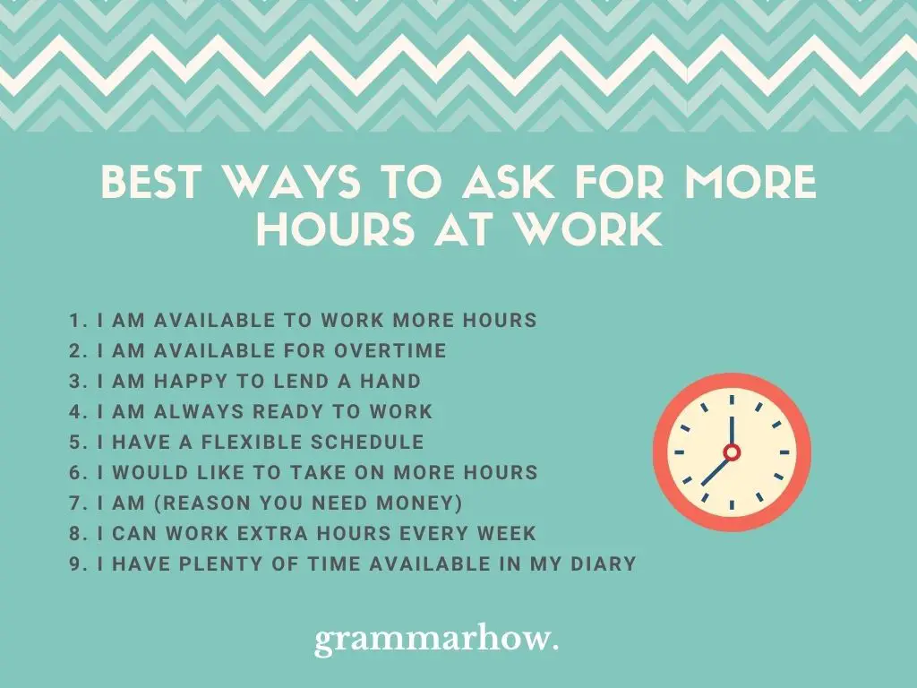 Best Ways To Ask For More Hours At Work