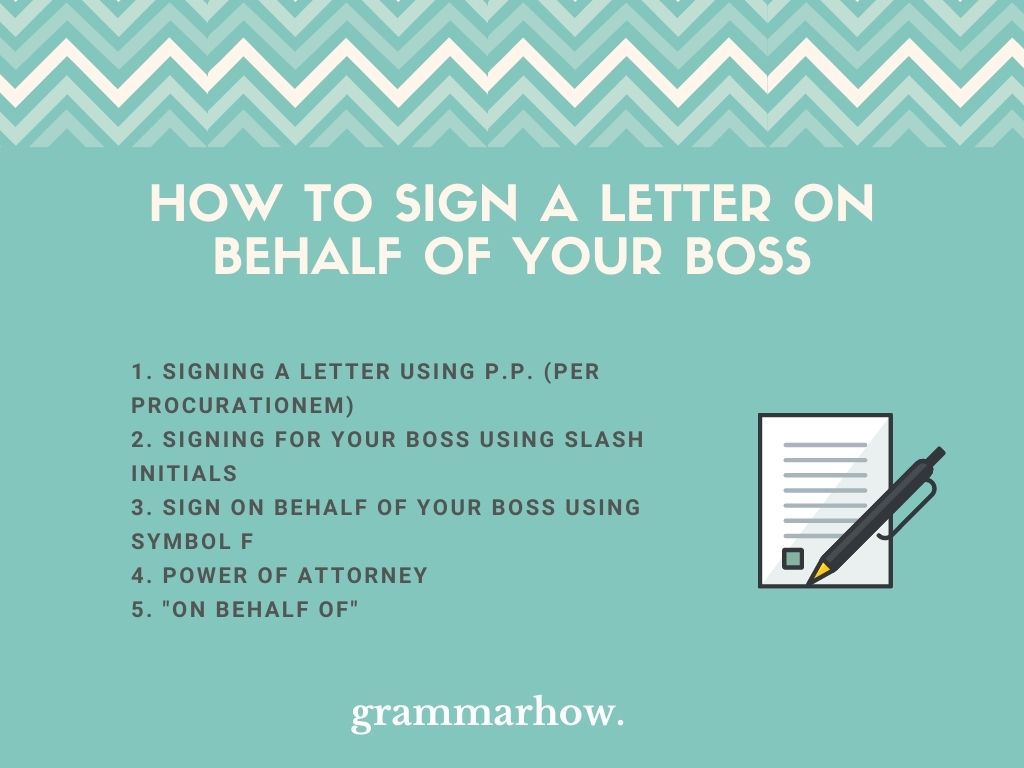 How To Letter On Behalf Of Boss Examples)