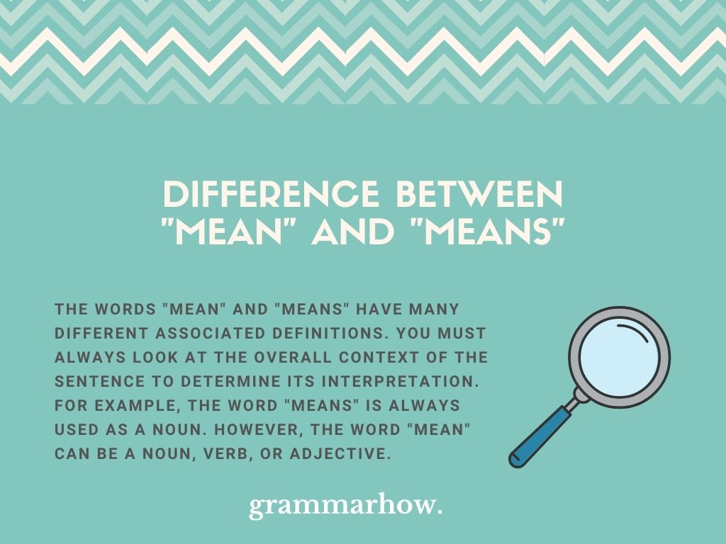 Mean Or Means Difference Explained With Examples 