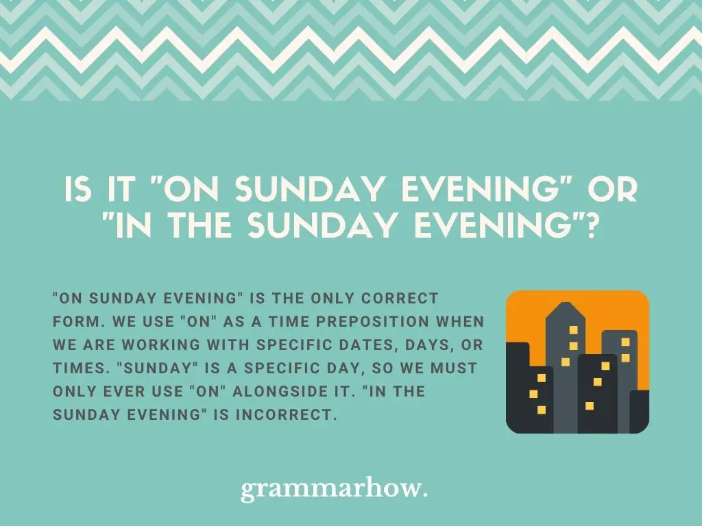 “On Sunday Evening“ or “In The Sunday Evening”