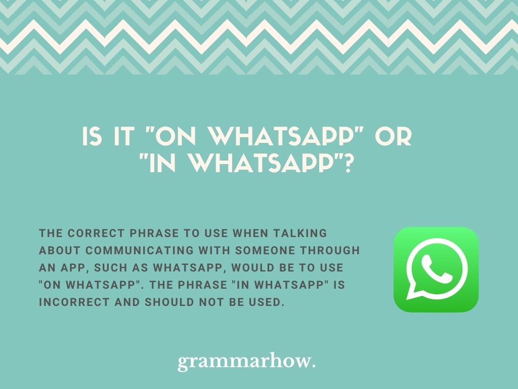 “On WhatsApp” or “In WhatsApp"