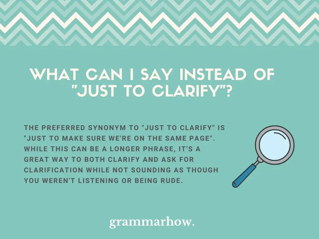 Polite Ways To Say “Just To Clarify”