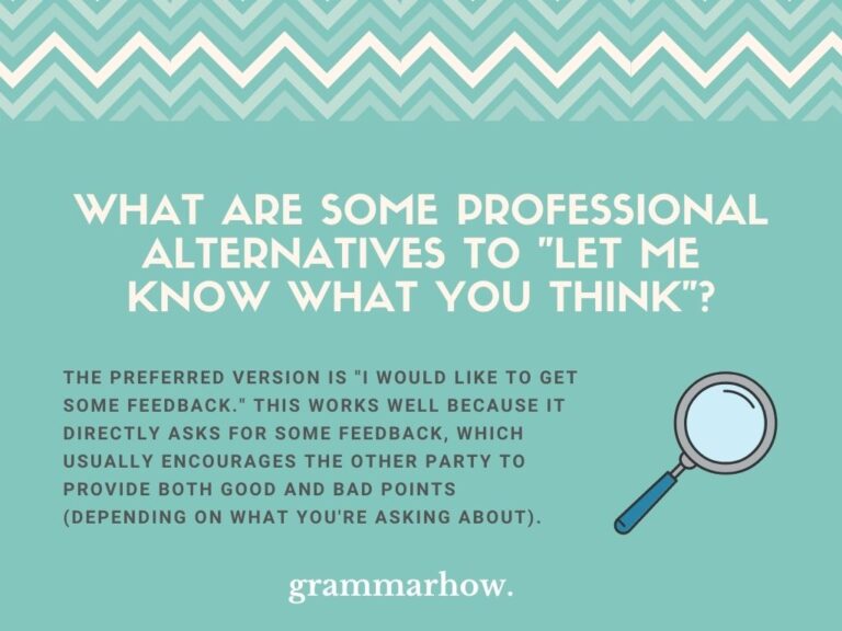 11 Professional Ways To Say Let Me Know What You Think 