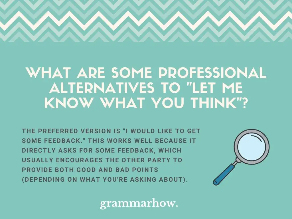 Professional Ways To Say Let Me Know What You Think