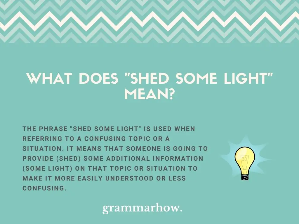 Shed Some Light meaning synonyms