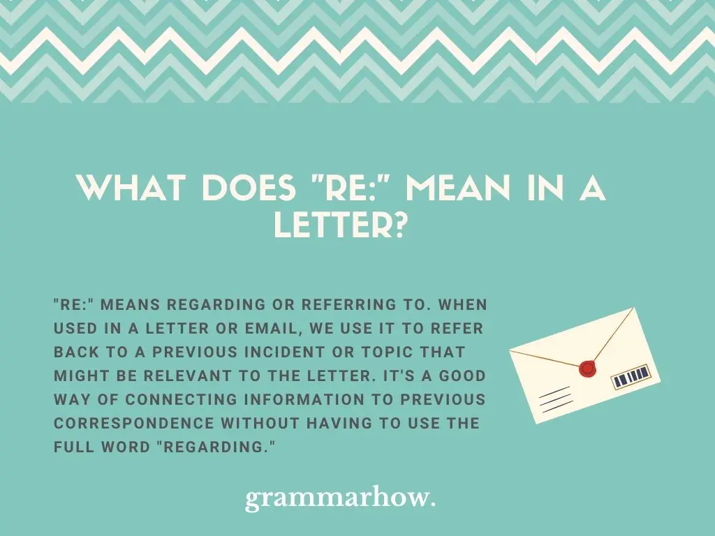 What Does “Re” Mean In A Letter