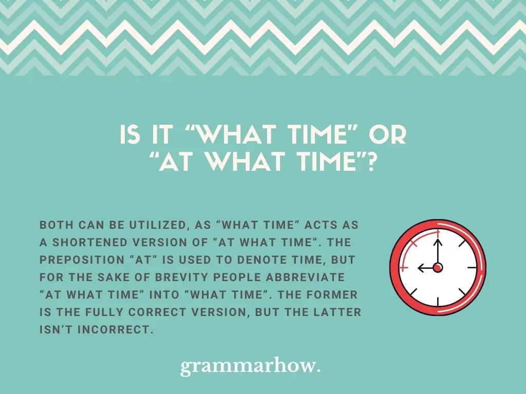 “What Time” vs. “At What Time” – Which is Correct?